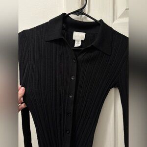 H&M ribbed button up